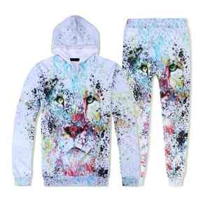 Conjunto Deportivo Unisex con Estampado Animal, Sudadera con Capucha y Pantalones Largos, Impresión por Sublimación, Ropa Casual de Primavera - Product Image 1
