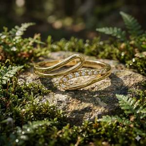 Anillo de Oro Amarillo de 14K para Mujer con Diamantes de Corte Brillante Redondo - Product Image 3