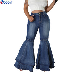 Pantalones Vaqueros Casuales de Mujer de Cintura Alta con Campana y Pierna Ancha, Transpirables, de Moda Urbana, Novedad de Primavera - Product Image 2