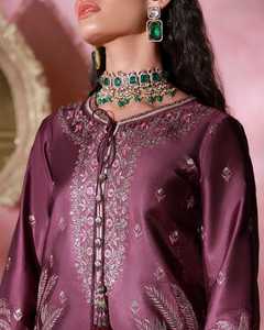 Kurta pakistanais formel de haute qualité, style toutes saisons, en coton, Salwar Kameez, sans plis, séchage rapide, pour fêtes, mariages, Diwali - Product Image 2