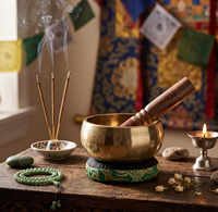 Professional Grade Tibetan Style Brass Healing Bowl Pure Sound Resonating Musical Instrument for Mindfulness and Stress Relief