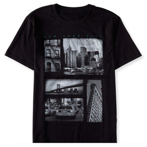 Camiseta de manga corta con cuello redondo para hombre, talla grande, con estampado de palmeras y playa, estilo casual, de algodón tejido, diseño con estampado fotográfico. - Product Image 3