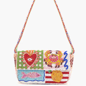 กระเป๋าถืองานฝีมือปักมือประดับลูกปัด กระเป๋าใส่เหรียญ กระเป๋าคลัทช์ออกงานล่าสุด กระเป๋าประดับลูกปัด - Product Image 1