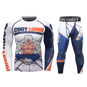 Men's Round Neck Breathable Gym T-Shirts Custom Logo Sublimation <b>Printed</b> MMA BJJ <b>Surf</b> Rashguard UPF50 Quick Dry - Product Image 4