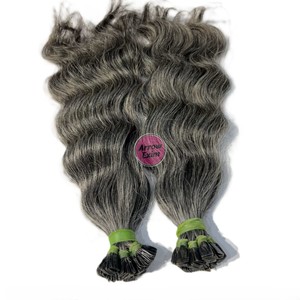 Extensions de cheveux vierges indiens Remy de qualité supérieure 12A, provenant d'un seul donneur, bruts, non traités, gris naturel, ondulés, à pointe plate, Arrow Exim - Product Image 5