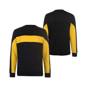 เสื้อสเวตเชิ้ตผู้ชายสีดำเหลือง คอวี ทรงปกติ สวมใส่สบาย เหมาะสำหรับฤดูใบไม้ร่วง - Product Image 1