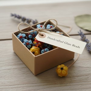 ลูกปัดแก้วหลากสีแบบแลมป์เวิร์คจาก EXCEL EXPORTS ความยาว 8 นิ้ว |   ลูกปัดแก้วตกแต่งทำมือขนาด 16 มม. |   งานฝีมือ DIY และอุปกรณ์เสริม - Product Image 6