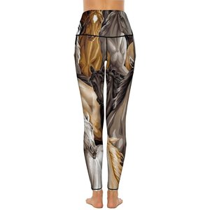 High Waist Breathable Spandex Printed Yoga <b>Leggings</b> Seamless Stretch Workout Pants with <b>Pocket</b> for Women Gym Training - Product Image 4