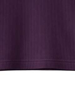 Top Corto Personalizado Morado Oscuro Acanalado de Cuello Alto Sin Mangas para Mujer, Ajuste Delgado, Elástico, Casual, de Verano, Camiseta sin Mangas, Chaleco Básico de Moda - Product Image 4