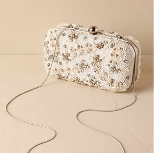 Shimmering seed pearls and crystals adorn this elegant <b>bridal</b> box. Available at wholesale prices <b>for</b> your boutique collection. - Product Image 1