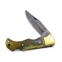 Couteaux de poche pliants légers en acier inoxydable de qualité industrielle, manche en bois, logo personnalisé OEM pour la chasse, le camping, la pêche, haute performance