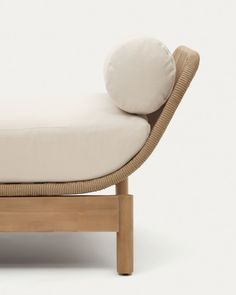 Tumbona Escandinava de Teca para Exteriores, Sofá Cama para Jardín, Patio, Sala de Estar junto a la Piscina, con Cojines - Product Image 3