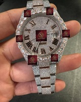 Jam Tangan Mewah Shreeji Jewels Stainless Steel Berlian 38mm Analog Mekanik Unisex Fashion Kristal Safir Alarm GPS