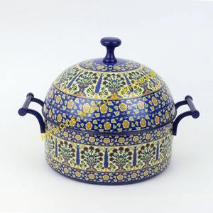 Casserole de luxe en acier inoxydable durable, isolée, motif mosaïque arabe coloré, intérieur antiadhésif émaillé - Product Image 1