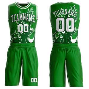 Custom White Grass Green Basketball Uniform Set Premium Recycled Polyester Anti-Bacterial Sublimated Print Sleeveless Team - Product Image 6