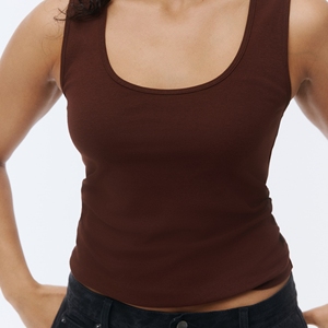 Custom Solid Color Ribbed Crop 100% Cotton Jersey Lace Front Ladies Sleeveless Sport Tank <b>Top</b> Wholesale - Product Image 4
