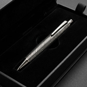 Stylo bille artisanal en acier Damas, best-seller, personnalisable, avec éléments en cuivre - Product Image 6