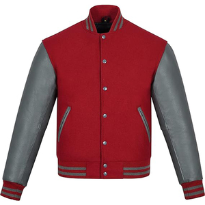 <b>Men's</b> Blank Plain Varsity <b>Jacket</b> Baseball Striped <b>Jacket</b> for <b>Men</b> High Quality <b>Long</b> Sleeve Button - Product Image 2