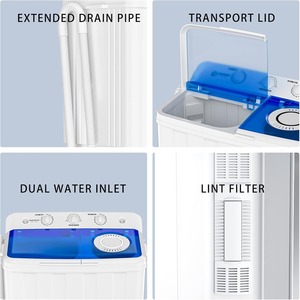 Lave-linge portable, lave-linge compact à double cuve de 28 lb avec pompe de vidange, semi-automatique - Product Image 4