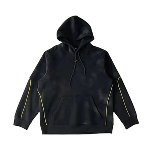 Men Hoodie Cotton <b>Blended</b> Winter Hooded Collar Plain Dyed Classic Pullover Solid Pattern Hoodie Wholesale Manufacturer - Product Image 6