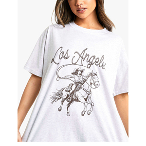 Camisetas de Cuello Redondo para Mujer al por Mayor, Camiseta Informal de Manga Corta para Verano, Personalizada con Estampado, Color Liso, 100% Algodón, Transpirable - Product Image 3