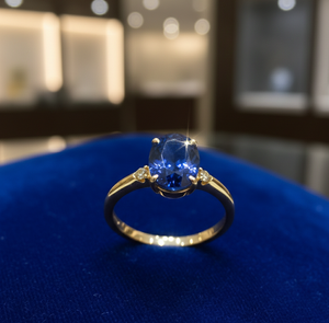 Blue Hydro Gemstone <b>Ring</b> 925 Sterling Silver 18K Gold Plated Designer Cocktail <b>Ring</b> Women Jewelry US 6 - Product Image 3