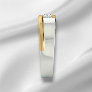 Luxury 925 Sterling Silver Two Tone <b>Gold</b> Diamond <b>Ring</b> for Men Women Unisex Couple Band Jewelry - Product Image 4