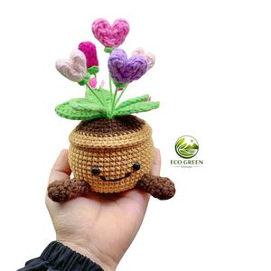 Maceta con flores de ganchillo de alta calidad, personalizada a pedido, tamaño personalizable, cartón/OEM, de Vietnam. - Product Image 2
