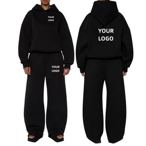 Conjunto de Sudadera con Capucha y Pantalones de Chándal de Algodón con Lavado Ácido, Estampado por Transferencia Térmica y Pedrería, Tallas Grandes, Estilo Urbano, de Alta Calidad, Personalizado, para Invierno, con Cremallera - Product Image 1