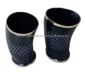Engraved Polished Viking Animal Drinking Horn Cup Handmade Natural Buffalo Horn Glass by HANNAN HANDICRAFT - Product Image 2