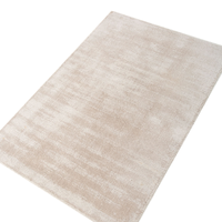 Hand Loom Viscose Beige Trace Rectangle Rug Soft Textured Area Rug Floor Carpet Home Decor Rug