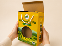 Boîte auto-érectible en carton OEM en gros avec poignée pour emballage alimentaire, boîte d'emballage rectangulaire en carton imprimée UV au Vietnam