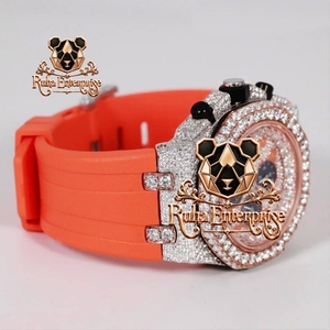 Reloj de moda con correa de silicona esculpida y anillo exterior decorativo - Product Image 3