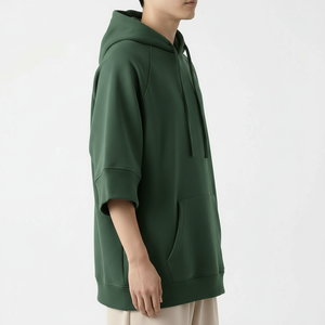 เสื้อฮู้ดดี้โอเวอร์ไซส์ OEM แขนสั้น ผ้าฝ้าย ผลิตตามสั่ง แบรนด์ส่วนตัว จัดส่งรวดเร็ว - Product Image 3