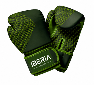 ถุงมือชกมวย IBERIA รุ่นพรีเมียม สีดำเขียวมะกอก ลายทอ สำหรับฝึกซ้อม รับทำโลโก้ตามสั่ง แบบ OEM ODM ขายส่งอุปกรณ์ชกมวย - Product Image 1