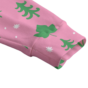 Cardigan en polaire tricoté rose et vert à col en V pour l'hiver, inspiré de la sororité Hacci Fleece, avec logo frontal stylisé Arbre et Lierre - Product Image 6