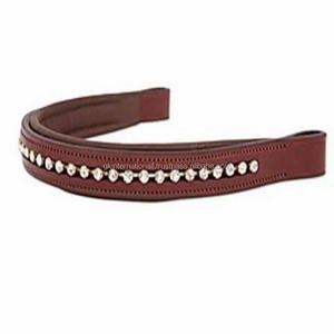 Banda de ceja de caballo de cuero de canal vacío marrón de alta calidad con incrustaciones de 1 Fila cristales redondos piedras banda de CEJA mega Bling todos los tamaños - Product Image 2