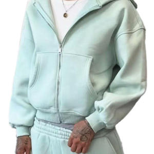 OEM Custom Print Winter Thermal Men's Streetwear Hoodie <b>Sweatpants</b> Set Heavyweight Baggy Fleece <b>Oversized</b> Knitted 100% Cotton - Product Image 2