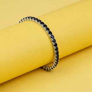 Pulsera de tenis de ónix negro, plata de ley 925, hecha a mano, joyería elegante y minimalista, regalo para mujer - Product Image 4