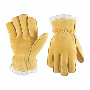 Gants d'hiver en cuir de qualité supérieure, doublés thermiquement, chauds, pour le travail en extérieur, la conduite et la protection - Product Image 3