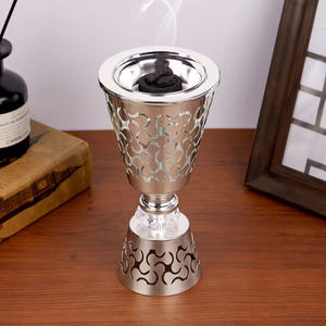 Wholesale Hollow Out Silver Metal <b>Bakhoor</b> Burner Crystal Ball Stand Bulk Arabian Mabkhara Goblet Shape <b>Oud</b> Incense Holder Decor - Product Image 5
