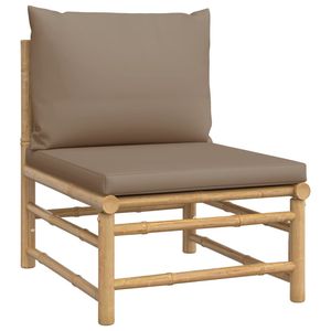 Ensemble de salon de jardin modulaire en bambou taupe pour espaces extérieurs - Product Image 5