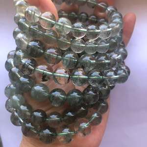 Cuentas de cuarzo fantasma verde natural, hilo de cuentas sueltas de piedras preciosas para la fabricación de joyas, pulseras, collares y manualidades. - Product Image 6