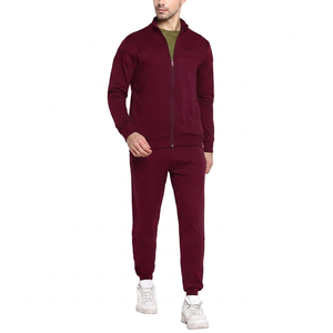 Men's Casual Tracksuit Full <b>Zip</b> Solid Color 100% Polyester Quick Dry Eco-Friendly Lightweight <b>Joggers</b> Set Breathable Stand - Product Image 4