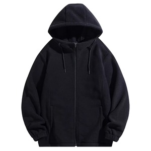 Nouveau 2026 – Sweat à capuche zippé en polaire double face en polyester, personnalisable avec logo, chaud et décontracté pour l'hiver, coupe ample pour hommes et femmes - Product Image 5