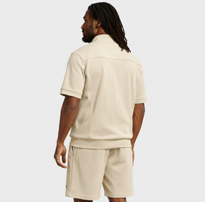 Custom Logo Short Sleeve <b>Zip</b> <b>Up</b> Tracksuit Shorts Set Lightweight Tracksuit Two Piece Zipper Short Sleeve <b>Jacket</b> Short Set - Product Image 2