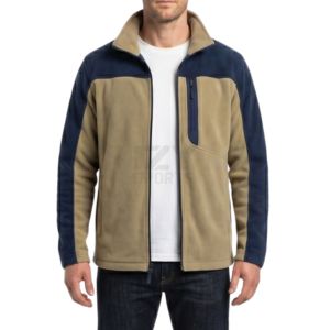 <b>Men's</b> Full <b>Zip</b> Winter Heavyweight Polar Fleece Outdoor <b>Jackets</b> Two Tone Thermal Contrast Shoulder Panel Breathable Front Fleece - Product Image 1