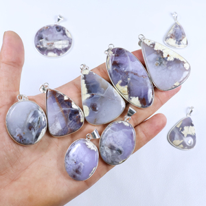 Nuevo Colgante de Piedra Preciosa Púrpura Opaca Hecho a Mano, Joyería de Moda al por Mayor, Estilo Bohemio, Único y Artístico - Product Image 1
