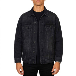 Kadia Men's Dark Wash <b>Denim</b> <b>Jacket</b> Regular Fit Turn-down Collar Button Closure Solid Color Casual Style Autumn Wear - Product Image 5