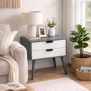 Nightstands End <b>Side</b> <b>Table</b> Solid Wood Legs for Bedrooms, Bedside <b>Table</b>, <b>Storage</b> Box,2 Drawer Designs More <b>Storage</b> Space - Product Image 1